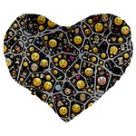 Mental Emojis Emoticons Icons Large 19  Premium Heart Shape Cushions Back