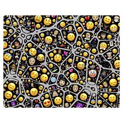 Mental Emojis Emoticons Icons Two Sides Premium Plush Fleece Blanket (medium) by Paksenen