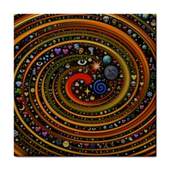 Swirl Vortex Emoji Cyclone Motion Art Tile Coaster by Paksenen