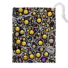 Mental Emojis Emoticons Icons Drawstring Pouch (4xl) by Paksenen