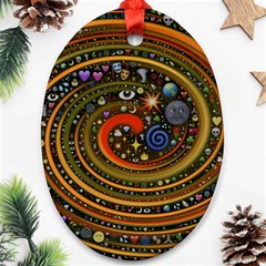 Swirl Vortex Emoji Cyclone Motion Art Ornament (oval) by Paksenen