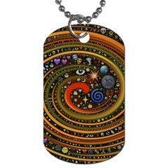 Swirl Vortex Emoji Cyclone Motion Art Dog Tag (one Side) by Paksenen