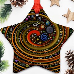 Swirl Vortex Emoji Cyclone Motion Art Star Ornament (two Sides) by Paksenen