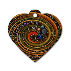 Swirl Vortex Emoji Cyclone Motion Art Dog Tag Heart (two Sides) by Paksenen