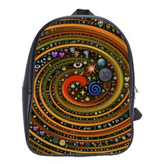 Swirl Vortex Emoji Cyclone Motion Art School Bag (large) by Paksenen