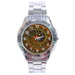 Swirl Vortex Emoji Cyclone Motion Art Stainless Steel Analogue Watch Front