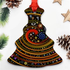 Swirl Vortex Emoji Cyclone Motion Art Christmas Tree Ornament (two Sides) by Paksenen