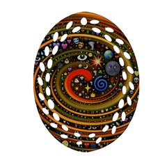 Swirl Vortex Emoji Cyclone Motion Art Oval Filigree Ornament (two Sides) by Paksenen