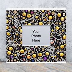 Mental Emojis Emoticons Icons White Wall Photo Frame 5  X 7  by Paksenen