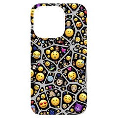 Mental Emojis Emoticons Icons Iphone 14 Pro Black Uv Print Case by Paksenen