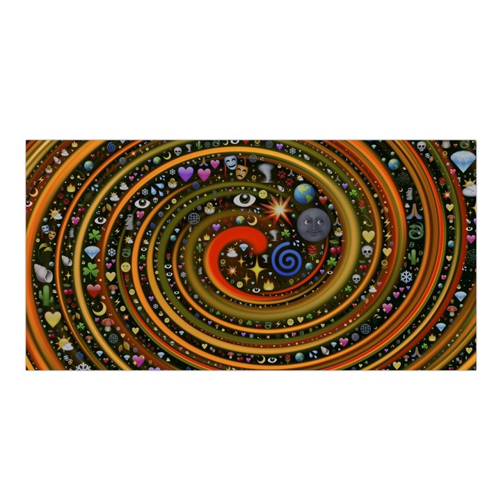 Swirl Vortex Emoji Cyclone Motion Art Satin Shawl 45  x 80 