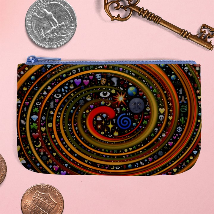 Swirl Vortex Emoji Cyclone Motion Art Large Coin Purse