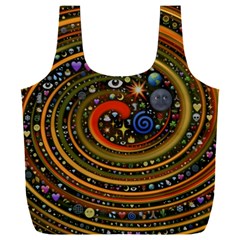 Swirl Vortex Emoji Cyclone Motion Art Full Print Recycle Bag (xxl) by Paksenen