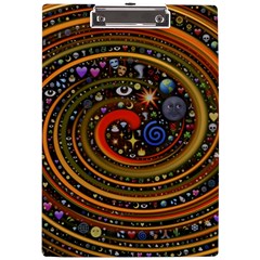 Swirl Vortex Emoji Cyclone Motion Art A4 Acrylic Clipboard by Paksenen