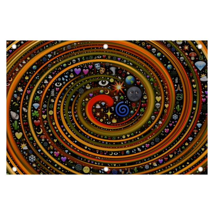 Swirl Vortex Emoji Cyclone Motion Art Banner and Sign 6  x 4 