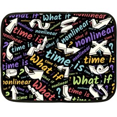 Time Nonlinear Curved Linear Two Sides Fleece Blanket (mini) by Paksenen