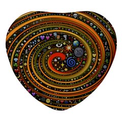 Swirl Vortex Emoji Cyclone Motion Art Heart Glass Fridge Magnet (4 Pack) by Paksenen