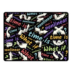 Time Nonlinear Curved Linear Two Sides Fleece Blanket (small) by Paksenen