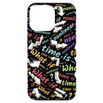 Time Nonlinear Curved Linear iPhone 14 Pro Max Black UV Print Case Front