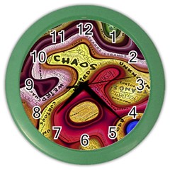 Chaos Unknown Unfamiliar Strange Color Wall Clock by Paksenen