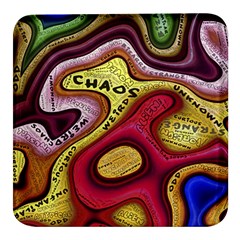 Chaos Unknown Unfamiliar Strange Square Glass Fridge Magnet (4 Pack) by Paksenen