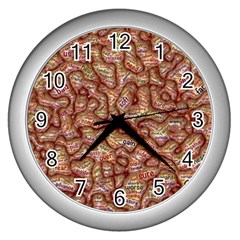 Mind Brain Thought Mental Wall Clock (silver) by Paksenen