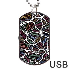 Mental Human Experience Mindset Dog Tag Usb Flash (one Side) by Paksenen