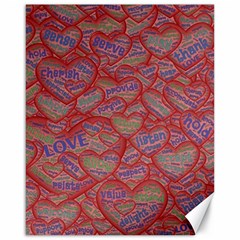 Love Hearts Valentines Connection Canvas 16  X 20  by Paksenen