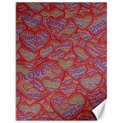 Love Hearts Valentines Connection Canvas 18  X 24  by Paksenen