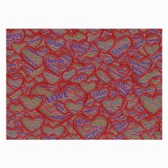 Love Hearts Valentines Connection Large Glasses Cloth by Paksenen