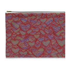 Love Hearts Valentines Connection Cosmetic Bag (xl) by Paksenen