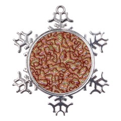 Mind Brain Thought Mental Metal Large Snowflake Ornament by Paksenen