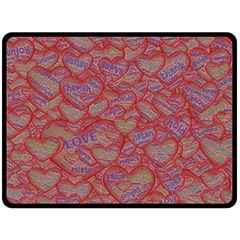 Love Hearts Valentines Connection Two Sides Fleece Blanket (large) by Paksenen