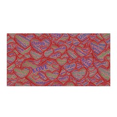 Love Hearts Valentines Connection Satin Wrap 35  X 70  by Paksenen