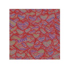 Love Hearts Valentines Connection Square Satin Scarf (30  X 30 ) by Paksenen