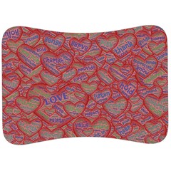 Love Hearts Valentines Connection Velour Seat Head Rest Cushion by Paksenen