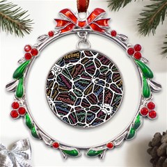 Mental Human Experience Mindset Metal X mas Wreath Ribbon Ornament