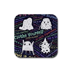 Experience Feeling Clothing Self Rubber Coaster (square) by Paksenen