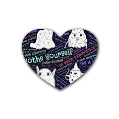 Experience Feeling Clothing Self Rubber Heart Coaster (4 Pack) by Paksenen