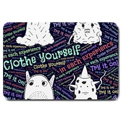 Experience Feeling Clothing Self Large Doormat by Paksenen