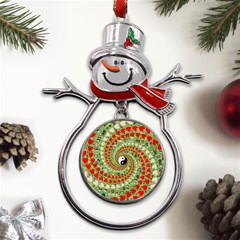 Love Avatars Characters Roles Yin Yang Metal Snowman Ornament by Paksenen