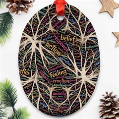 Mental Human Experience Mindset Pattern Oval Ornament (two Sides) by Paksenen