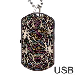 Mental Human Experience Mindset Pattern Dog Tag Usb Flash (one Side) by Paksenen