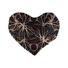 Mental Human Experience Mindset Pattern Standard 16  Premium Flano Heart Shape Cushions