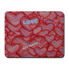 Love Hearts Valentine Red Symbol Small Mousepad by Paksenen