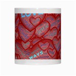 Love Hearts Valentine Red Symbol White Mug Center