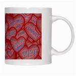 Love Hearts Valentine Red Symbol White Mug Right