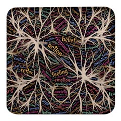 Mental Human Experience Mindset Pattern Square Glass Fridge Magnet (4 Pack) by Paksenen