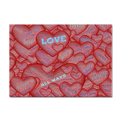 Love Hearts Valentine Red Symbol Sticker A4 (10 Pack) by Paksenen