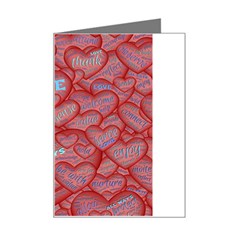 Love Hearts Valentine Red Symbol Mini Greeting Card by Paksenen